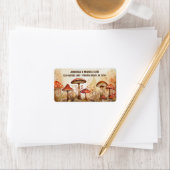 Charming Autumn Mushrooms Fall Forest Address Adressaufkleber (Insitu)