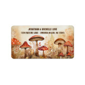 Charming Autumn Mushrooms Fall Forest Address Adressaufkleber (Vorne)
