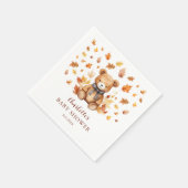 Charming Autumn Teddy Bear Baby Shower Serviette (Ecke)