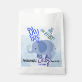 Charming Baby Blue Elephant 2-Tone Blue White Back Geschenktütchen (Vorderseite)