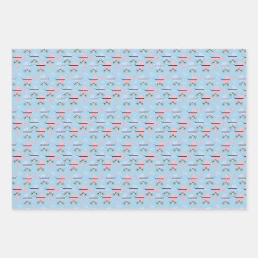 Charming Baby Buggy Wrapping Paper Flat Sheets Geschenkpapier Set (Vorderseite 3)