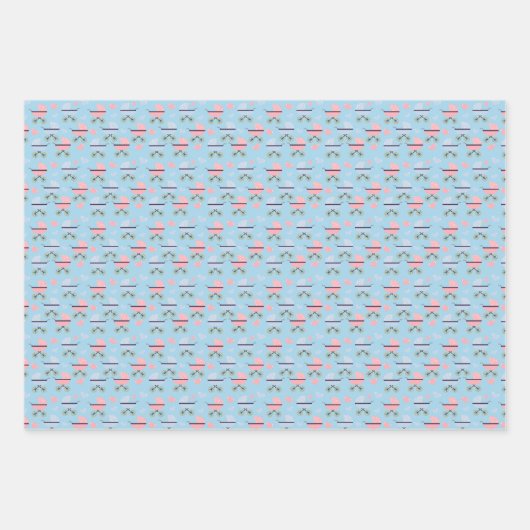 Charming Baby Buggy Wrapping Paper Flat Sheets Geschenkpapier Set (Vorderseite 2)