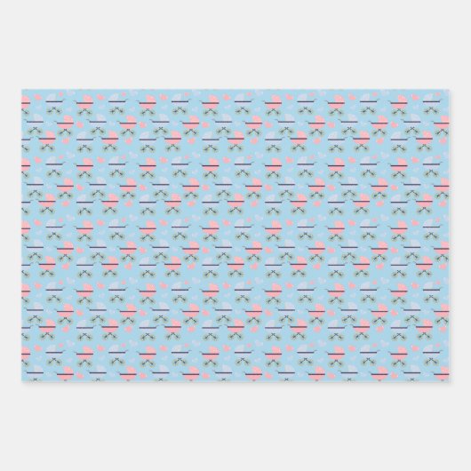 Charming Baby Buggy Wrapping Paper Flat Sheets Geschenkpapier Set (Vorderseite)