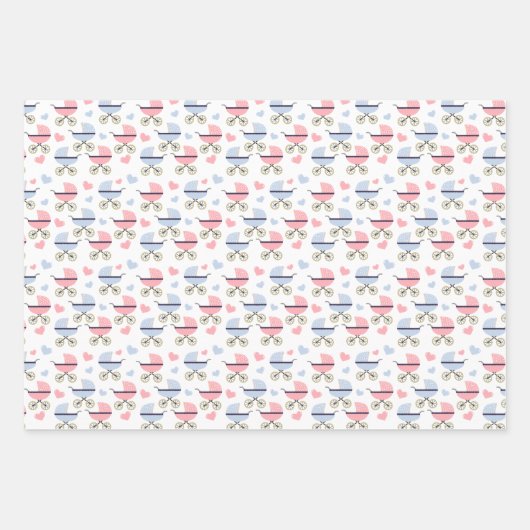 Charming Baby Buggy Wrapping Paper Geschenkpapier Set (Vorderseite 3)