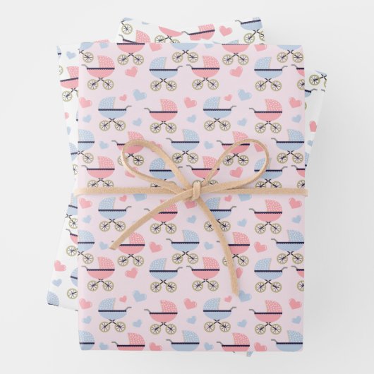 Charming Baby Buggy Wrapping Paper Geschenkpapier Set (Beispiel)