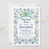 Charming Baby Dusche Brunch Einladung Grün (Vorderseite)