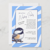 Charming Baby Shower Chickadee Blue Nesting Party Einladung (Vorderseite)