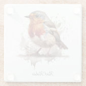 Charming Backyard Robin, Brauch Glasuntersetzer (Rückseite)