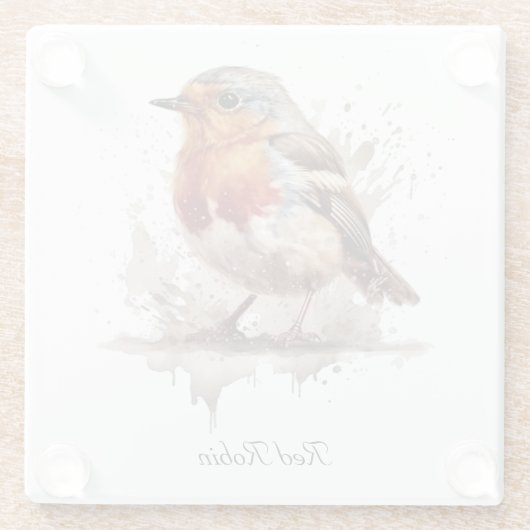 Charming Backyard Robin, Brauch Glasuntersetzer (Rückseite)