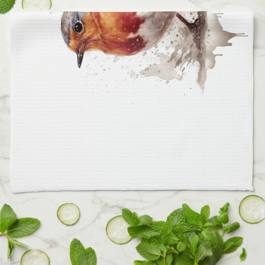 Charming Backyard Robin Geschirrtuch (Gefaltet)