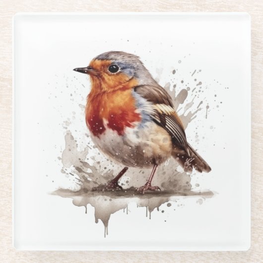 Charming Backyard Robin Glasuntersetzer (Vorderseite)