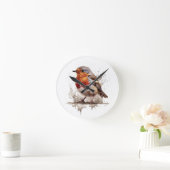 Charming Backyard Robin Runde Wanduhr (Zuhause)