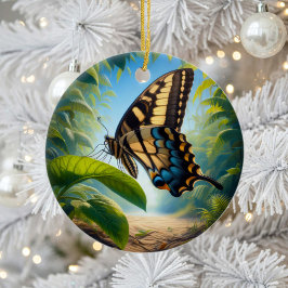 Charming Bahaman Swallowtail Butterfly Keepsake Keramik Ornament