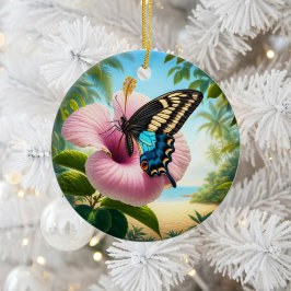 Charming Bahaman Swallowtail Butterfly Keepsake Keramik Ornament