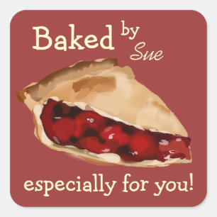 Charming "Baked by YOU" Sonderaufkleber Quadratischer Aufkleber