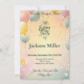 Charming Balloon Birthday - Niedlich Bird Red Ball Einladung (Vorderseite)