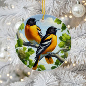 Charming Baltimore Oriole Bird Keepsake Keramik Ornament