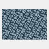 Charming Bar Mitzvah Handlettering jüdischer Blaue Geschenkpapier Set (Vorderseite 2)