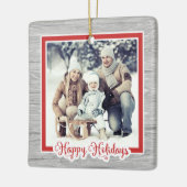 Charming Barnwood Instagram Foto Weihnachten Keramikornament (Links)