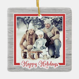 Charming Barnwood Instagram Foto Weihnachten Keramikornament