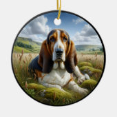 Charming Basset Hound Scene Keramik Ornament (Vorne)