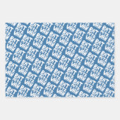 Charming Bat Mitzvah Handlettern Judenblauer Spaß Geschenkpapier Set (Vorderseite 3)