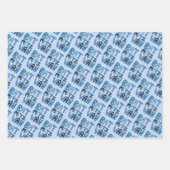 Charming Bat Mitzvah Handlettern Judenblauer Spaß Geschenkpapier Set (Vorderseite)