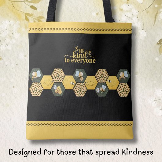 Charming Be Kind to Everyone Bumble Bee Tote Bag Tasche