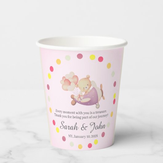  Charming Bear Theme Party Decor babyshower Pappbecher (Rückseite)