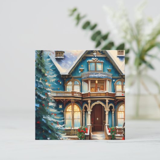 Charming Bed N Breakfast Viktorianisches Haus Weih Dankeskarte (Stehend Vorderseite)