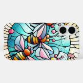 Charming Bees Stain Glass Effect Case-Mate iPhone Hülle (Rückseite (Horizontal))