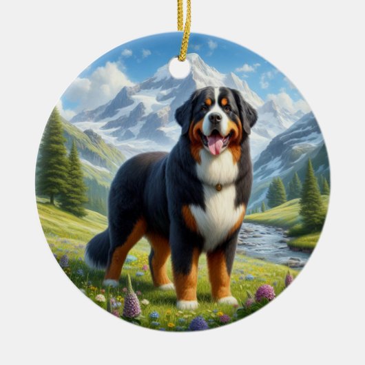 Charming Bernese Mountain Dog Keepsake Keramik Ornament (Vorne)