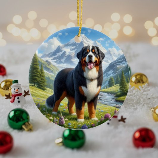 Charming Bernese Mountain Dog Keepsake Keramik Ornament