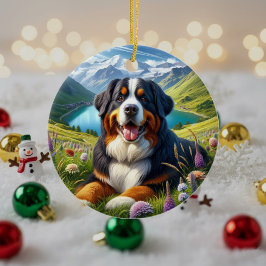 Charming Bernese Mountain Dog Keepsake Keramik Ornament