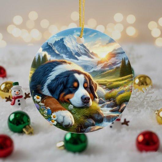 Charming Bernese Mountain Dog Keepsake Keramik Ornament