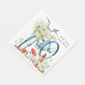 Charming Bicycle Flowers Nature Serviette (Ecke)