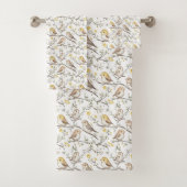 Charming Bird und Blossom Muster Badhandtuch Set (Insitu)