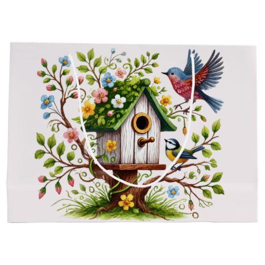 Charming Birds & Blooms Große Geschenktüte (Rückseite)
