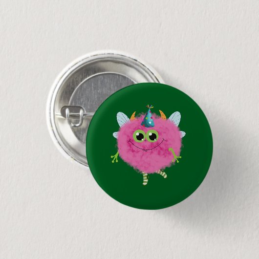 Charming birthday monster button (Vorne & Hinten)