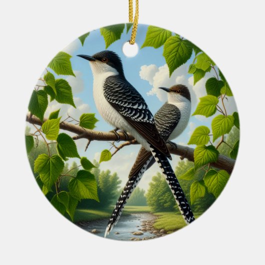 Charming Black-billed Cuckoo Keepsake Keramik Ornament (Vorne)