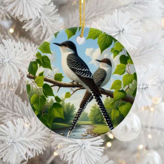 Charming Black-billed Cuckoo Keepsake Keramik Ornament