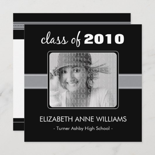 Charming Black Custom Abschluss Ankündigung (Vorne/Hinten)