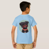 Charming Black Dog Illustration T-Shirt (Schwarz voll)
