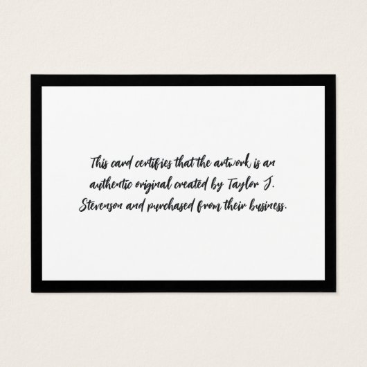 Charming Black Mini Echtheitszertifikat (Rückseite)