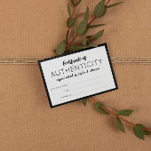 Charming Black Mini Echtheitszertifikat