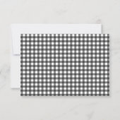 Charming Black & White Gingham Wedding RSVP Karte (Rückseite)