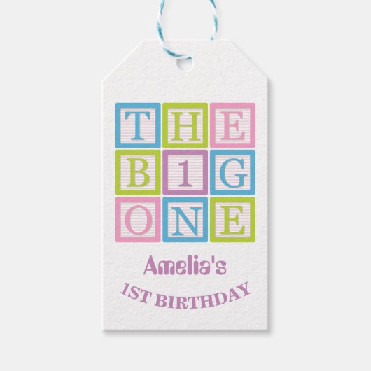 Charming Blocks Pattern The Big One Geschenkanhänger (Vorderseite)