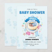 Charming Blue Baby Dusche Einladung (Vorne/Hinten)