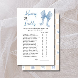 Charming Blue Bow Mommy oder Daddy Baby Shower Gam