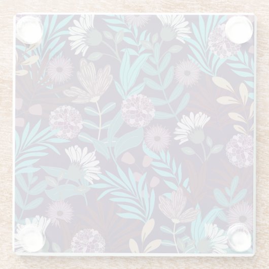 Charming Blue & Burgundy Blume Untersetzer (Rückseite)